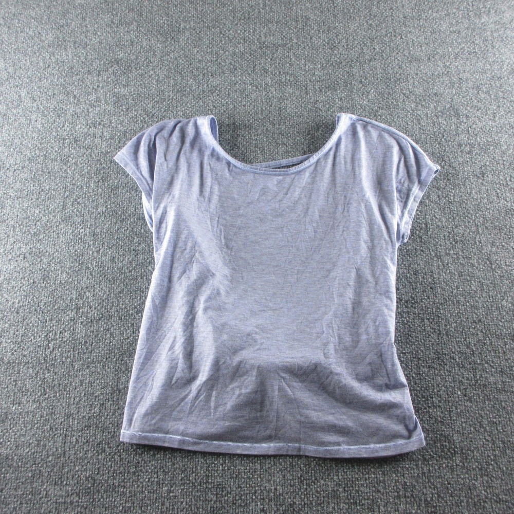 Lululemon Shirt Womens XS Purple Open‎ Back Twist Short Sleeve Yoga Athletic Gym